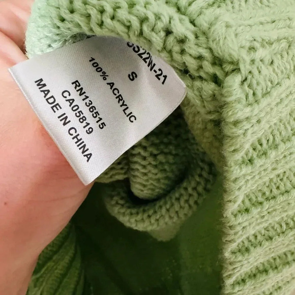 Revolve Sola‎ Turtleneck Stitches & Stripes Green Sweater Size Small - Picture 3 of 7